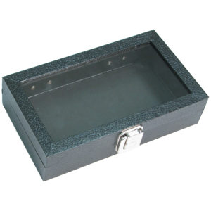 METAL CLASPS LID CASES-GLASS TOP