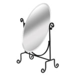 ADJUSTABLE GLASS MIRROR WITH METAL BASE