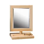WOODEN FRAME MIRROR WITH TRAY