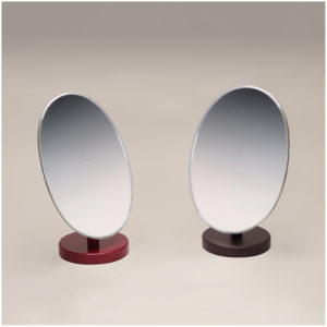 WOODEN BASE OVAL GLASS MIRROR