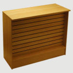 WRAP COUNTER WITH SLATWALL FRONT